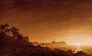 Caspar David Friedrich Blick auf Arkona mit aufgehendem Mond und Netzen oil painting on canvas